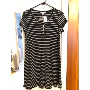 Henley Ribbed Knit Dress